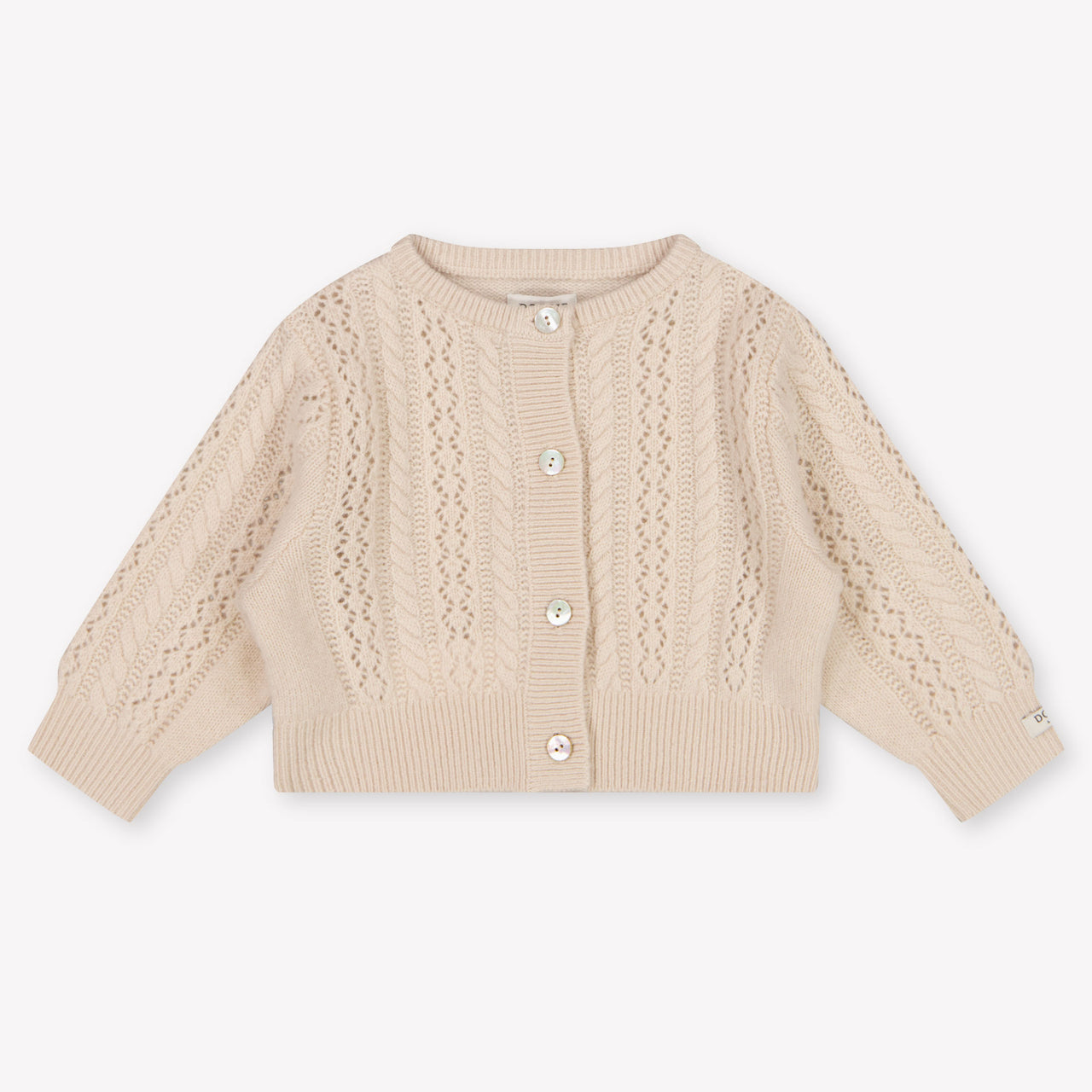 Donsje Amsterdam Danik Baby Girls Cardigan in Sand