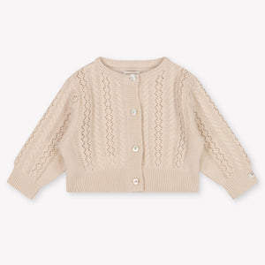 Donsje Amsterdam Danik Baby Girls Cardigan in Sand