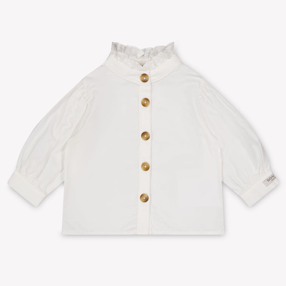 Donsje Amsterdam Fini Baby Girls Blouse In OffWhite