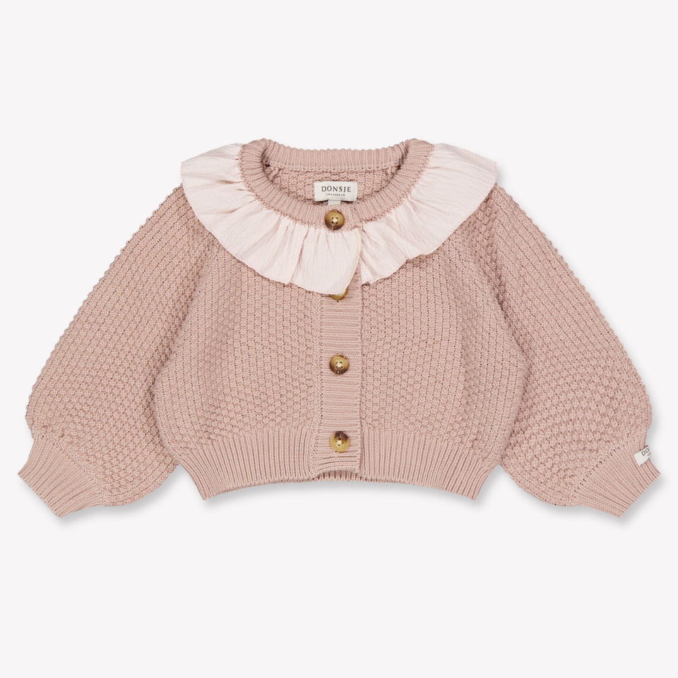 Donsje Amsterdam Feather Baby Girls Cardigan In Lilac