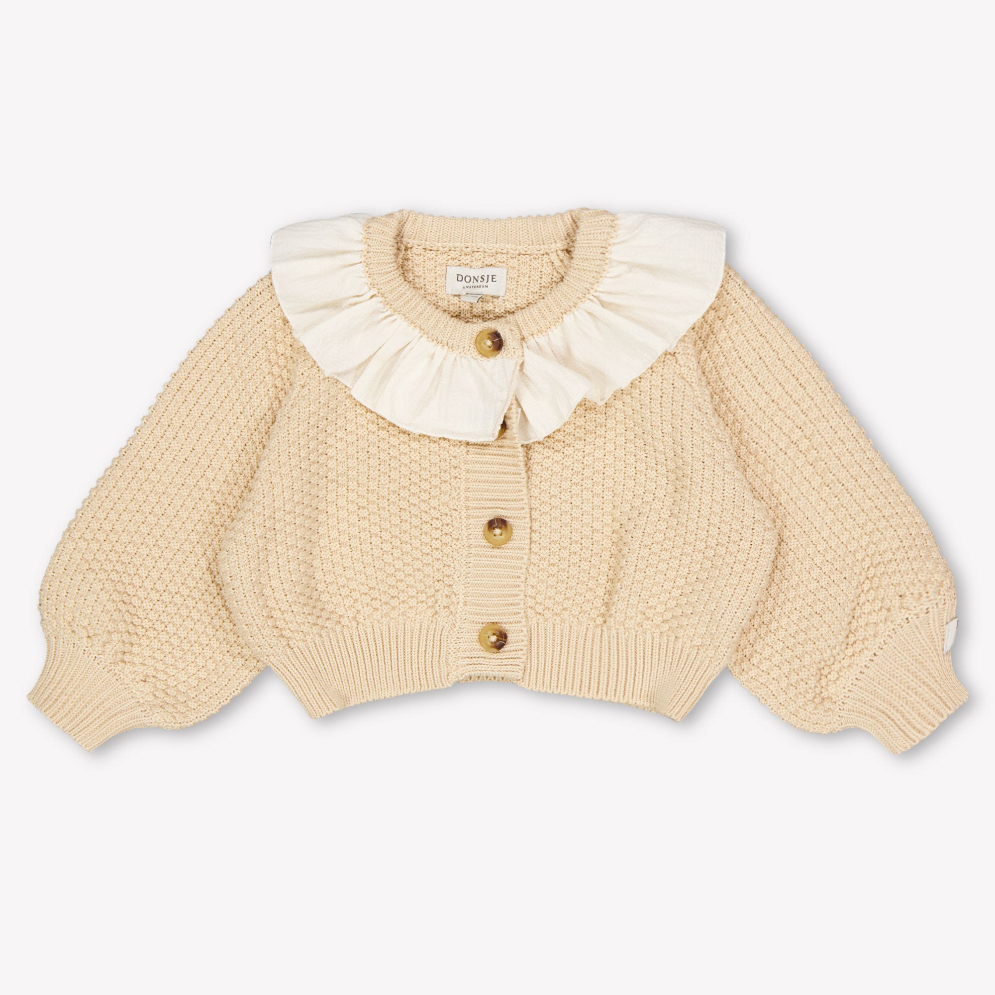 Donsje Amsterdam Feather Baby Girls Cardigan In Salmon