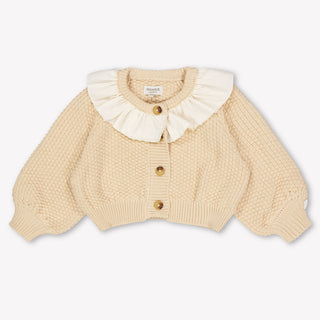 Donsje Amsterdam Feather Baby Girls Cardigan In Salmon