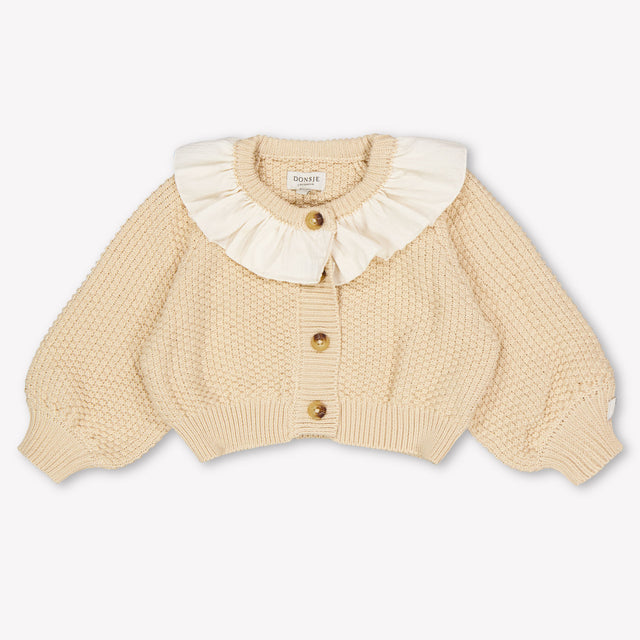 Donsje Amsterdam Feather Baby Girls Cardigan In Salmon