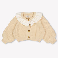Donsje Amsterdam Feather Baby Girls Cardigan In Salmon