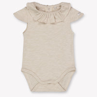 Donsje Amsterdam Litzy Baby Girls Romper In Light Beige