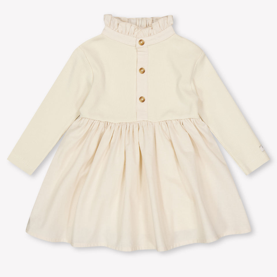 Donsje Amsterdam Louen Baby Girls Dress In Beige