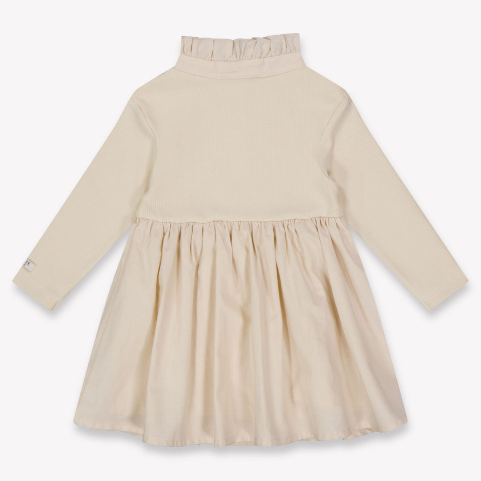Donsje Amsterdam Louen Baby Girls Dress In Beige