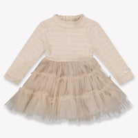 Donsje Amsterdam Aurin Baby Girls Dress In Taupe