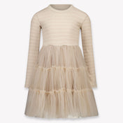 Donsje Amsterdam Aurin Kinder Meisjes Jurk In Taupe