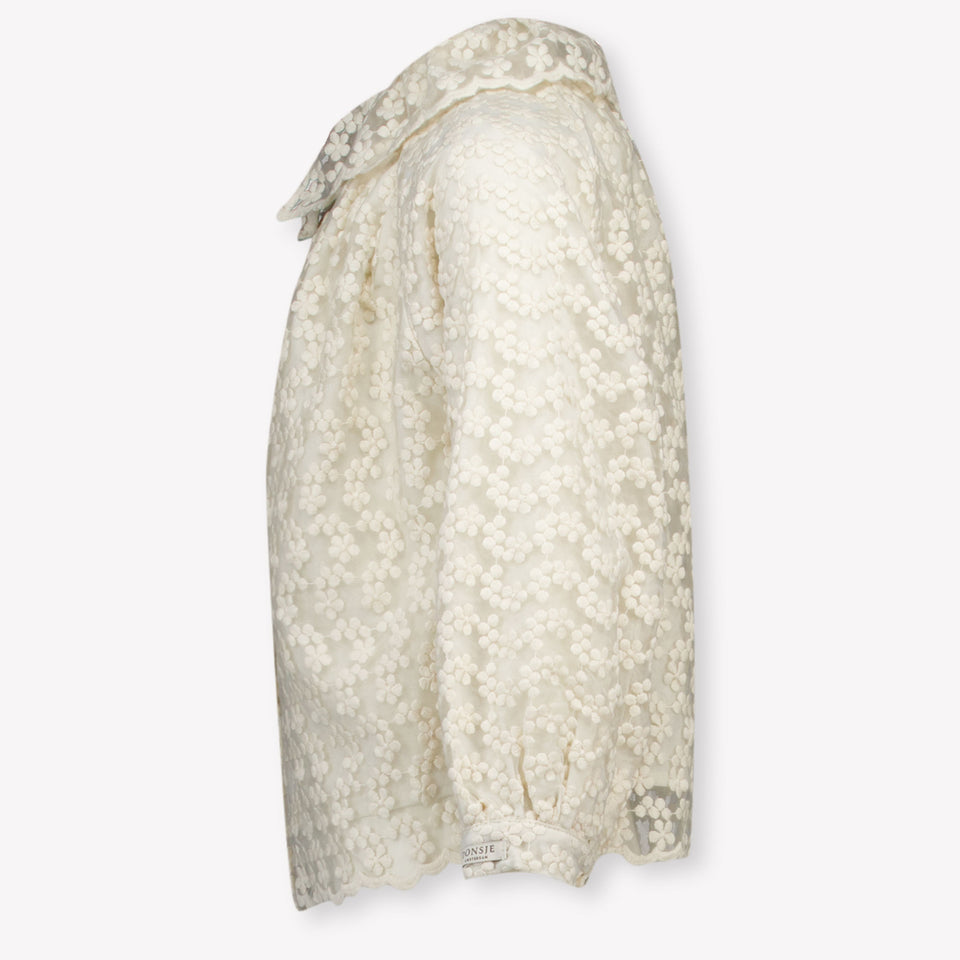 Donsje Amsterdam Mailien Kinder Meisjes Blouse In Off White
