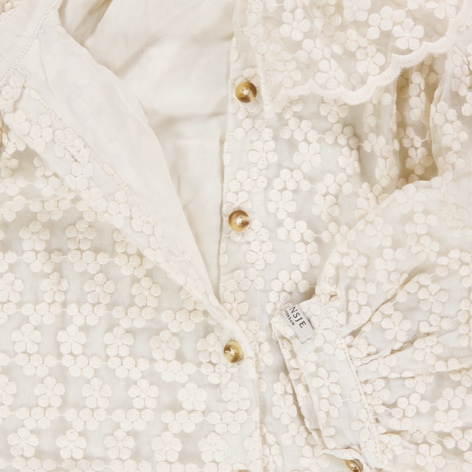 Donsje Amsterdam Mailien Kinder Meisjes Blouse In Off White