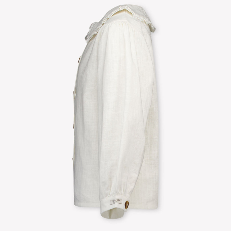Donsje Amsterdam Liège Kids Girls Blouse In OffWhite