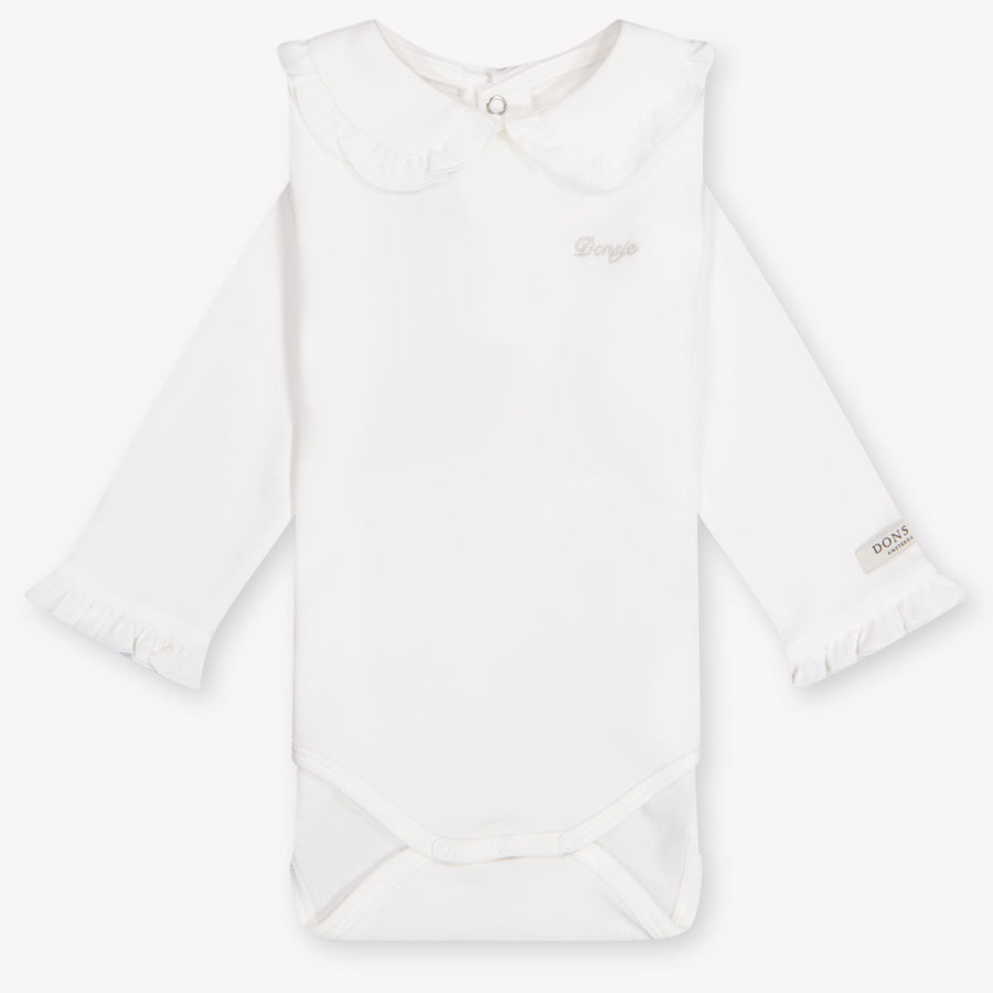 Donsje Amsterdam Dovie Baby Girls Romper In OffWhite