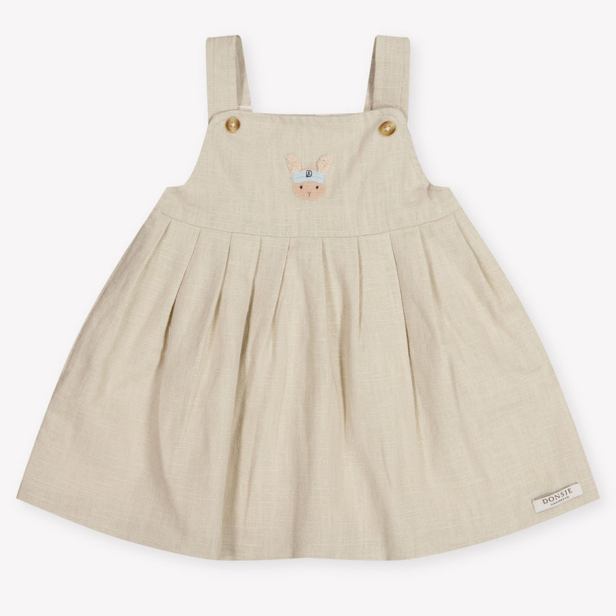 Donsje Amsterdam Harpar Baby Girls Dress in Sand