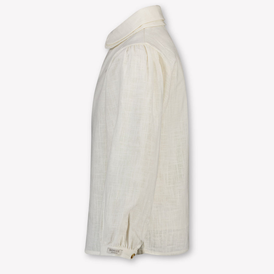 Donsje Amsterdam Anuche Kids Girls Blouse In OffWhite