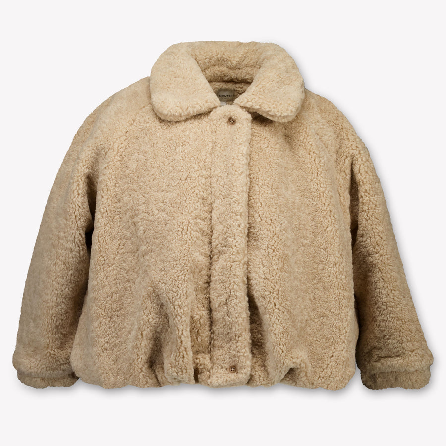 Donsje Amsterdam Girls Faux Fur Jacket in Light Beige