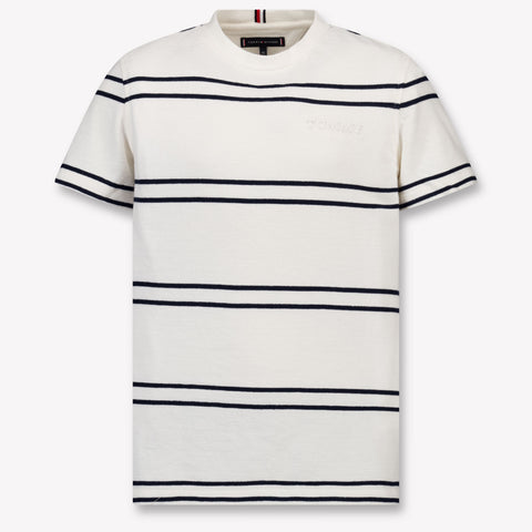 Tommy Hilfiger Kinder Jongens T-Shirt In Off White