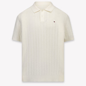 Tommy Hilfiger Kids Boys Polo In OffWhite