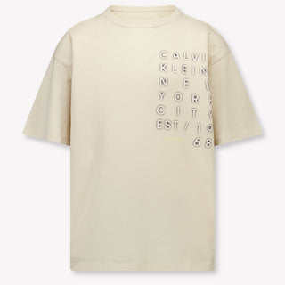 Calvin Klein Kinder Jongens T-Shirt In Licht Beige