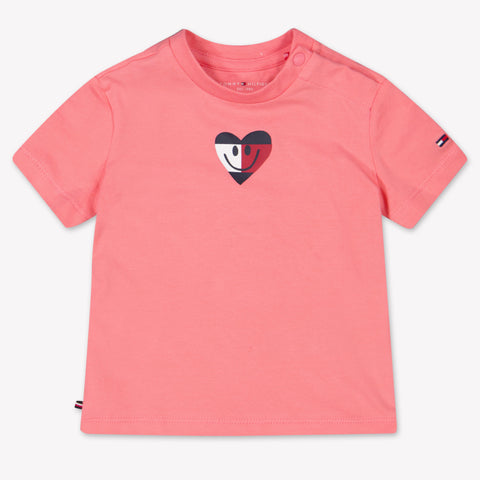 Tommy Hilfiger Baby Unisex T-Shirt In Dark Pink