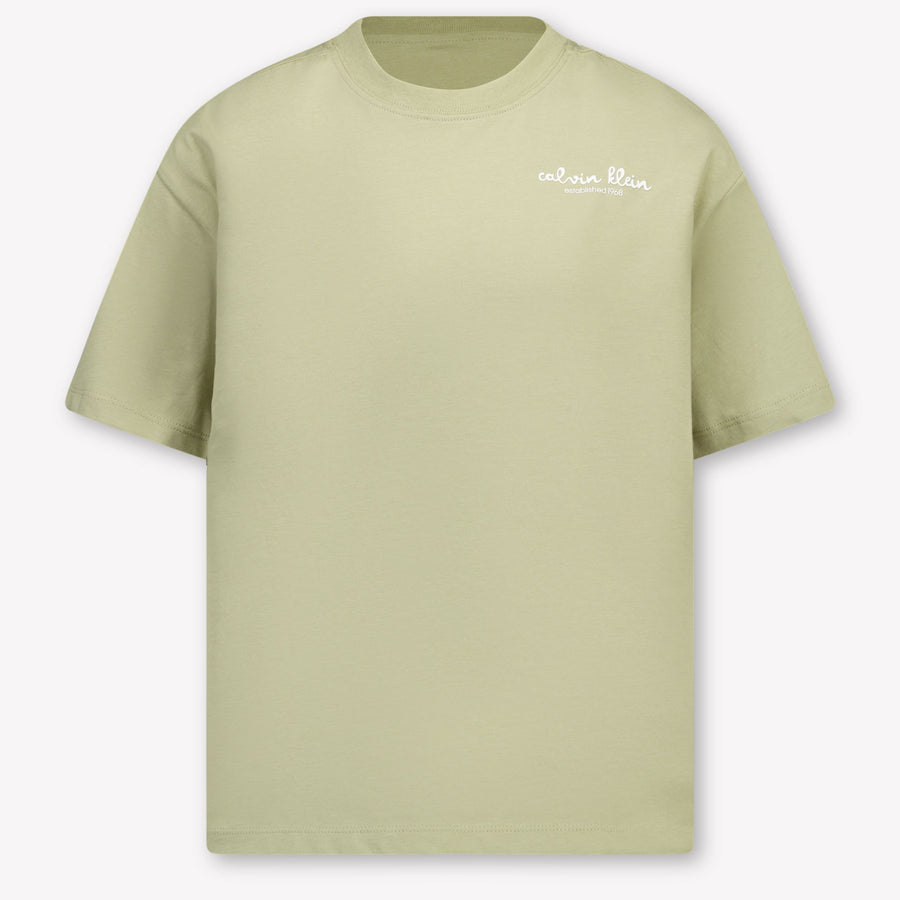 Calvin Klein Kids Boys T-Shirt In Olive Green