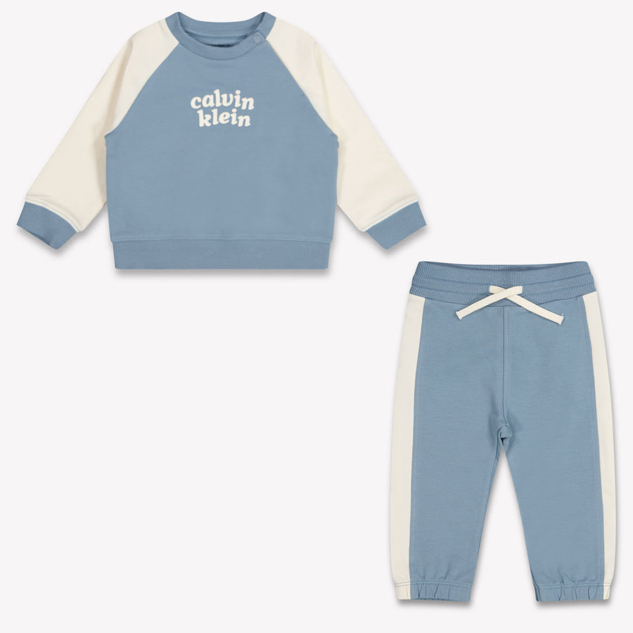 Calvin Klein Baby Unisex Joggingpak In Licht Blauw