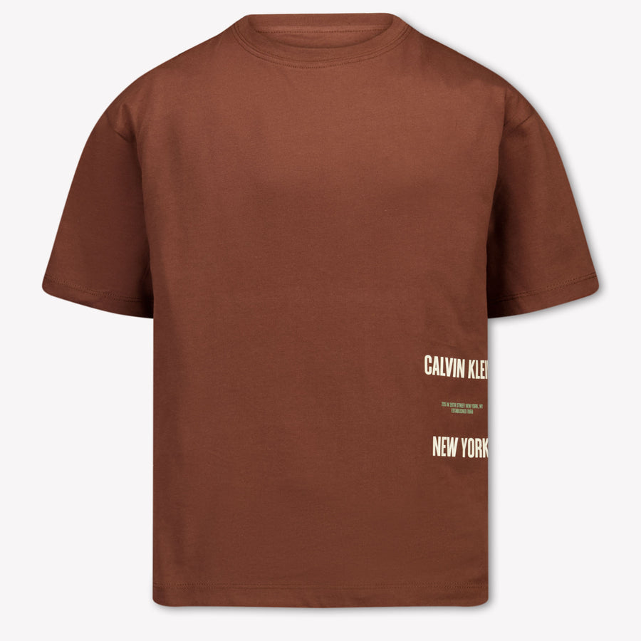 Calvin Klein Kinder Jongens T-Shirt In Bruin
