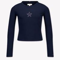 Tommy Hilfiger Kinder Meisjes T-Shirt In Navy