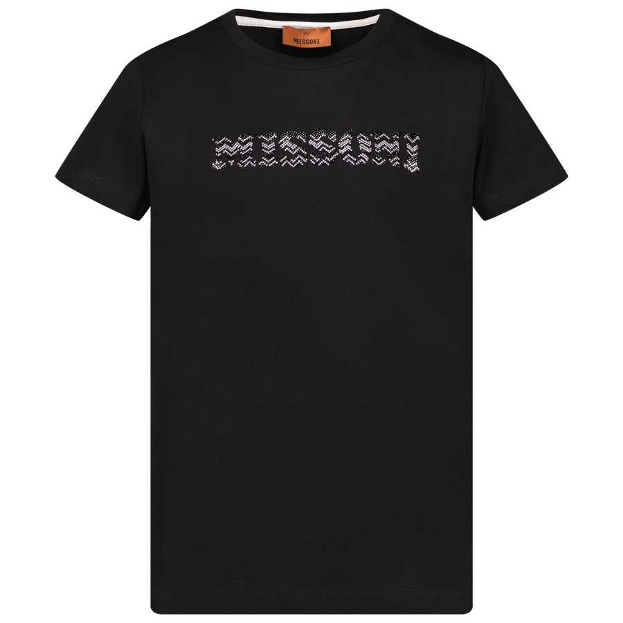 Missoni Kinder Meisjes T-Shirt Zwart 4Y