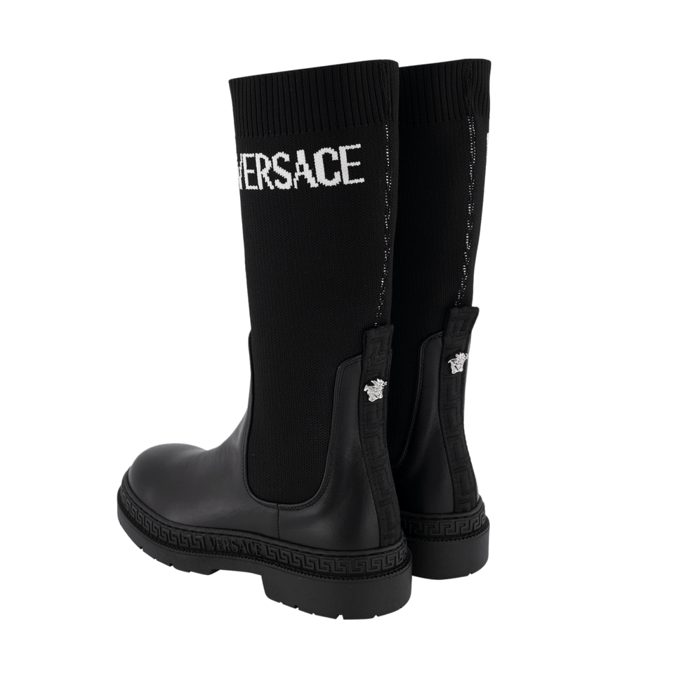 Versace Kids Girls Boots Black