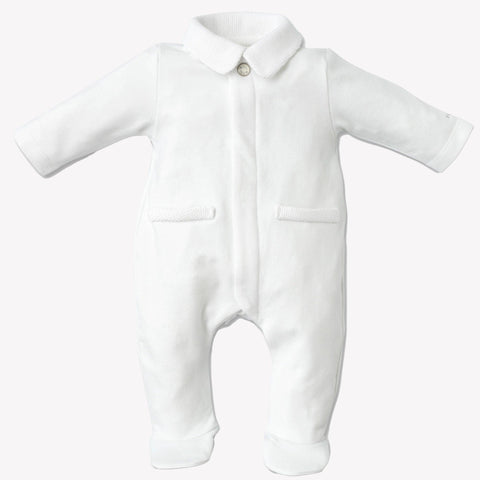 First Baby Unisex Playsuit White