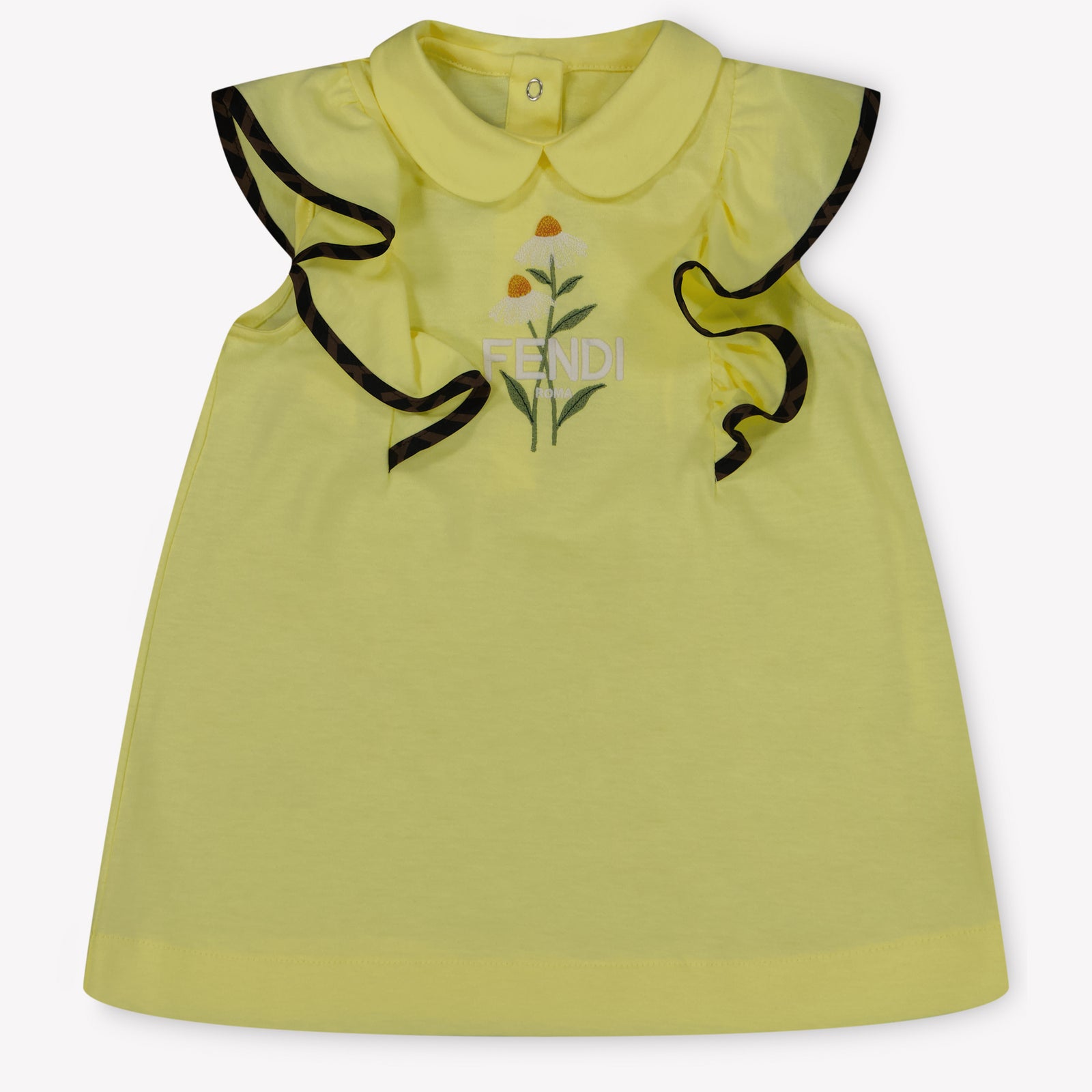 Fendi Baby Girls Dress In Yellow