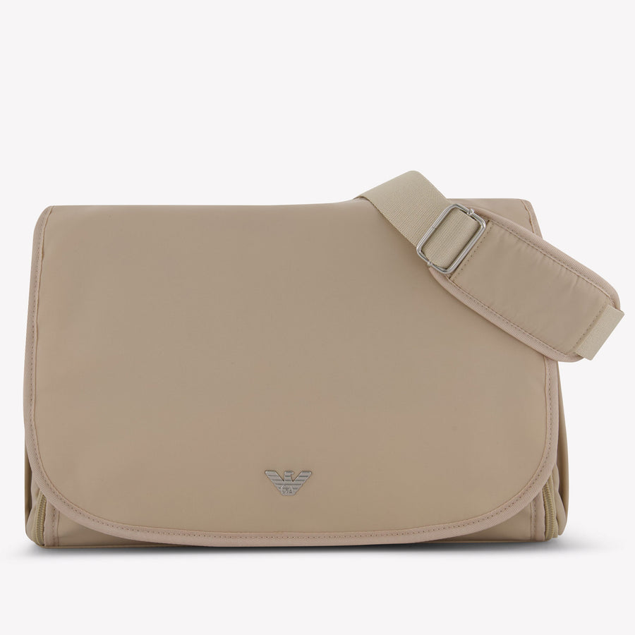 Armani Baby Unisex Diaper Bag In Beige