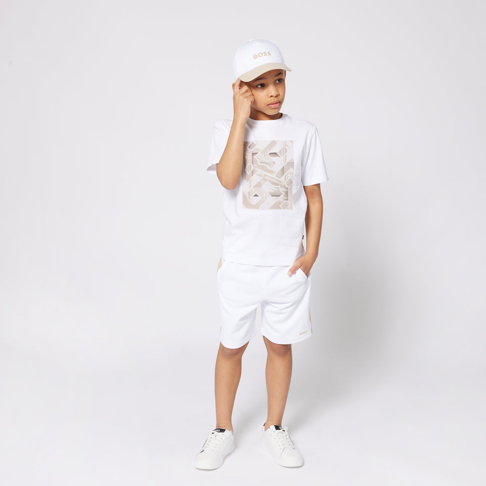Boss Kinder Jongens T-Shirt In Wit