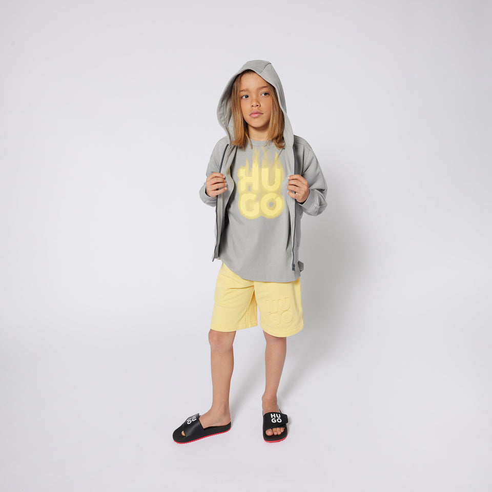 HUGO Kids Boys T-Shirt in Light Gray