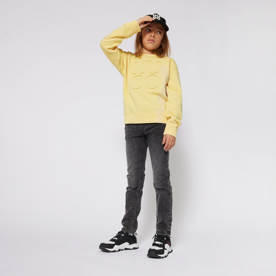 HUGO Kids Boys T-Shirt in Yellow