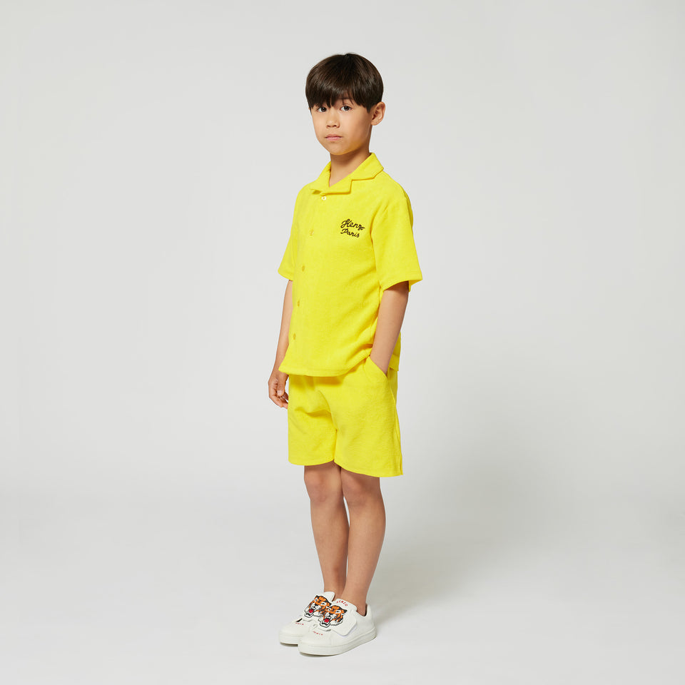 Kenzo kids Kinder Jongens Shorts In Geel