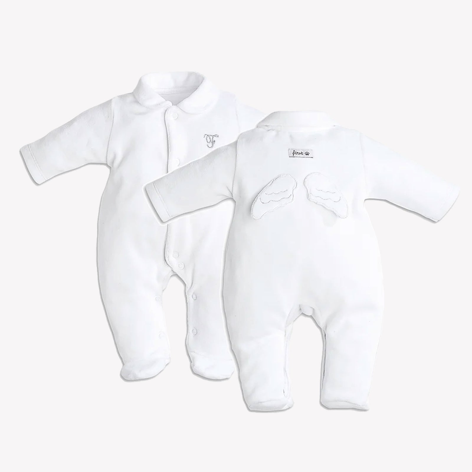 First Baby Unisex Playsuit in White