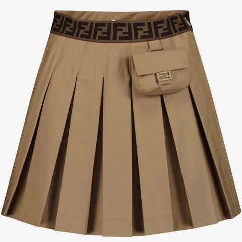 Fendi Kids Girls Skirt Beige