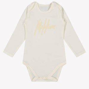 Malelions Baby Unisex Romper Offwhite
