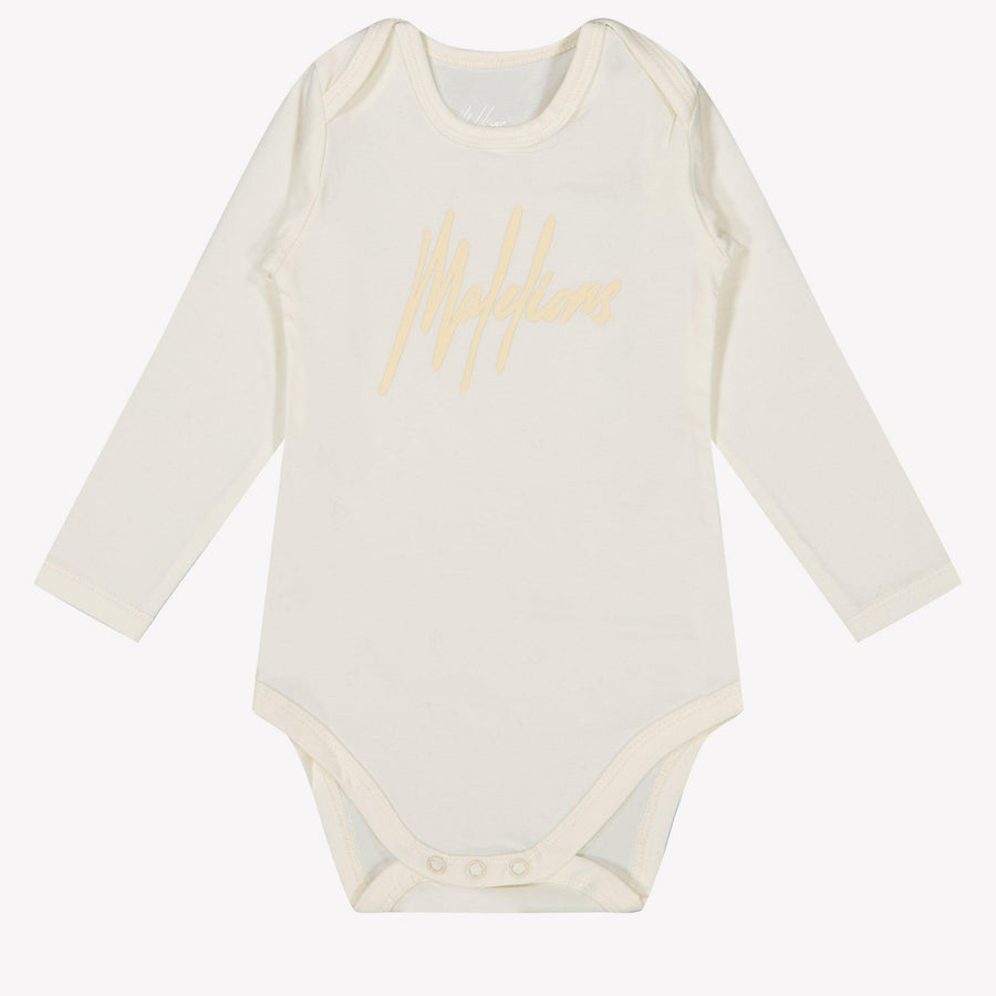 Malelions Baby Unisex Romper Offwhite