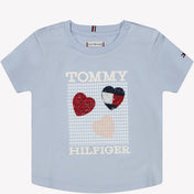 トミー・ヒルフィガーの女の赤ちゃんTシャツライトブルー