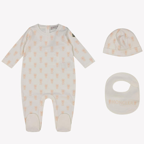 Moncler Baby Unisex Playsuit in Light Pink