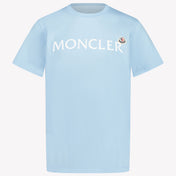 Moncler Kinder Jongens T-Shirt In Licht Blauw