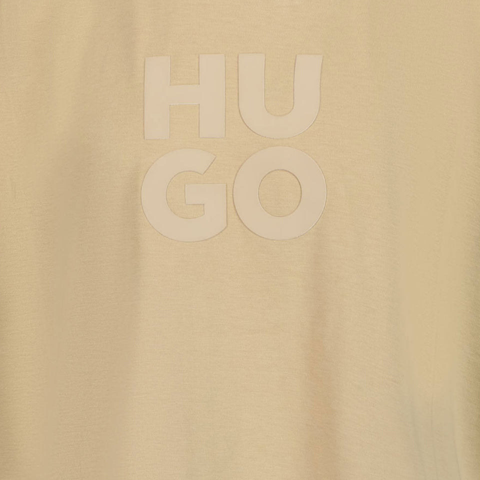 HUGO Kinder Jongens T-shirt Beige