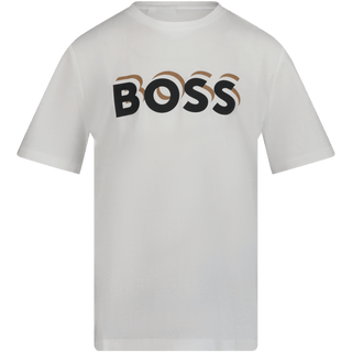 Boss Kinder Jongens T-Shirt Wit 4Y