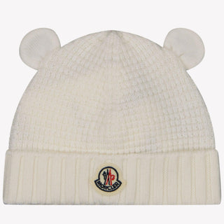 Moncler Baby Unisex Hat in White