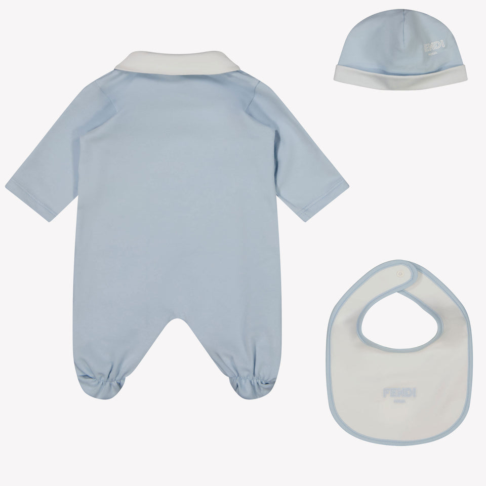 Fendi Baby Unisex Playsuit Light Blue