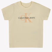 Calvin Klein Bebek Erkek Tişört Bej