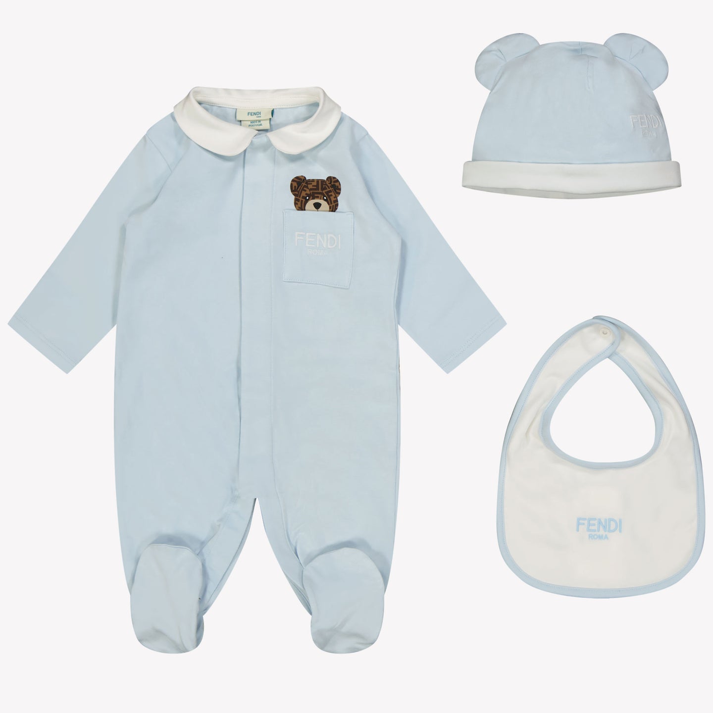 Fendi Baby unisex box suit Light Blue